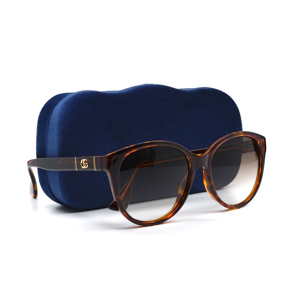 Gucci GG0631S 002 Brown Havana Authentic Gradient Round Women's Sunglasses - Picture 13 of 15